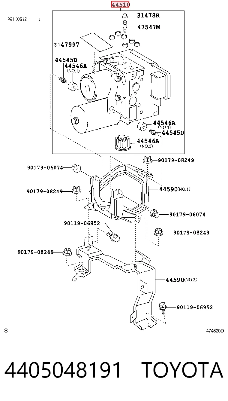 4405048191 Toyota Unidade hidráulico de controlo ABS