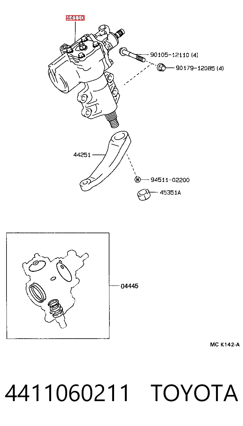 4411060211 Toyota Mecanismo de direção (redutor)