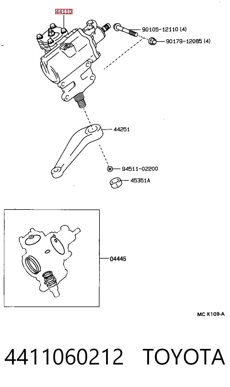 4411060212 Toyota Mecanismo de direção (redutor)