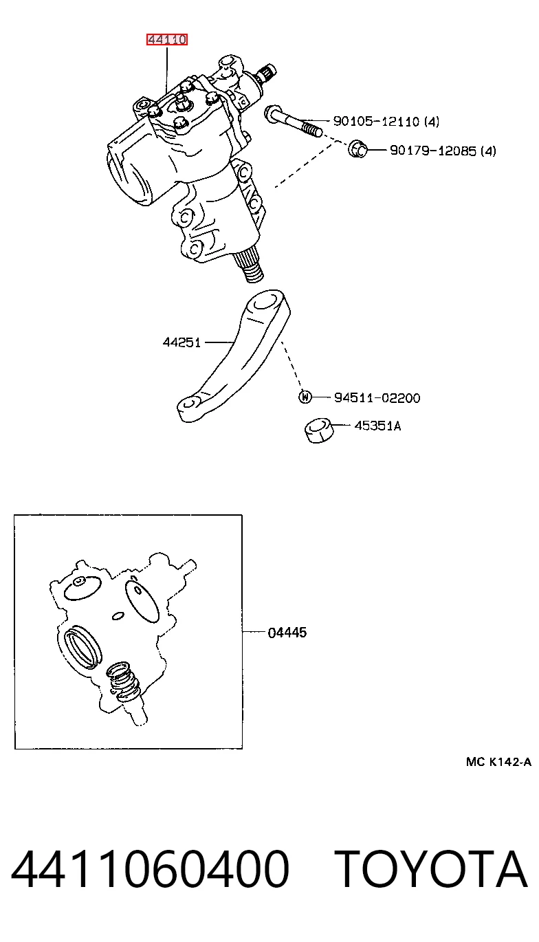 Mecanismo de direção (redutor) para Toyota Land Cruiser 80 J8