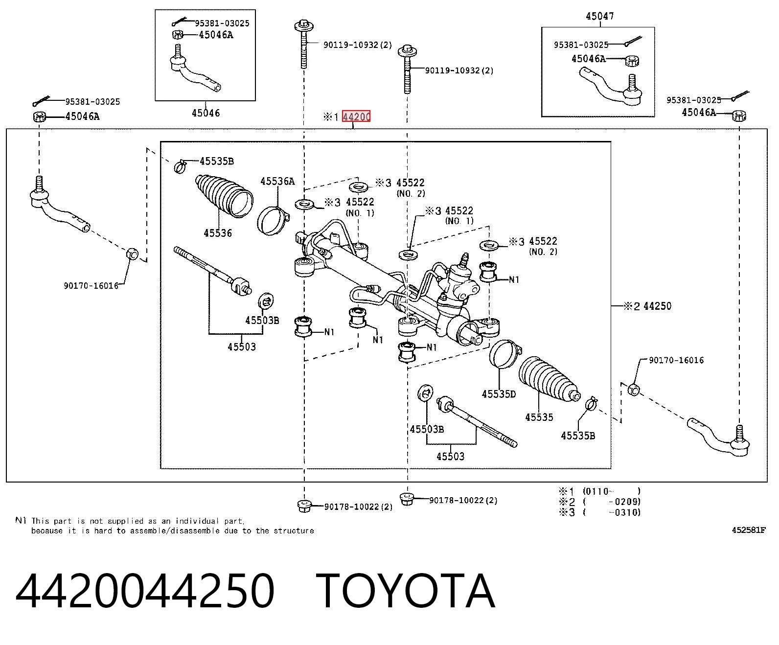 Cremalheira da direção Toyota Avensis  LCM ao melhor preço