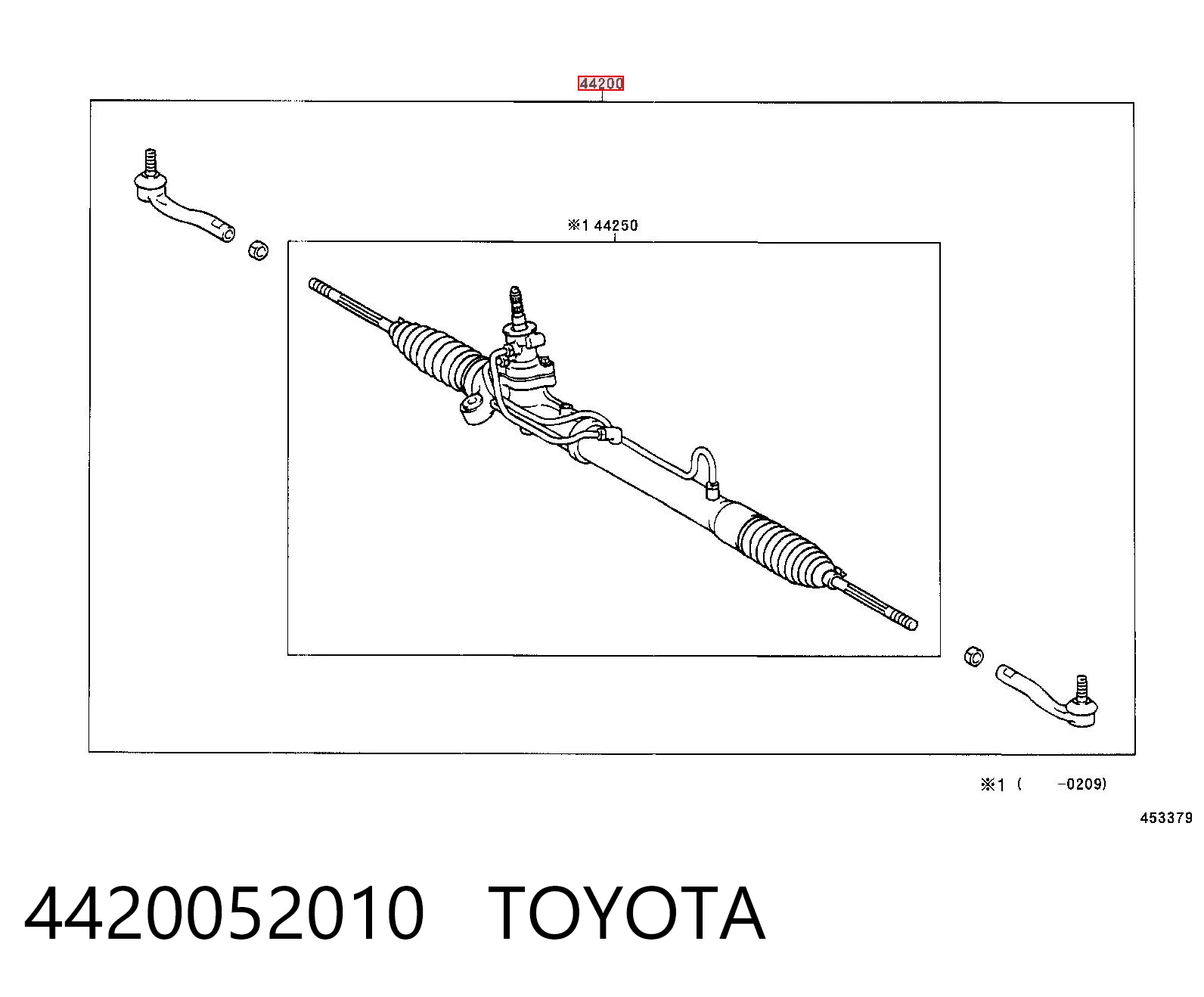 4420052010 Toyota Cremalheira da direção