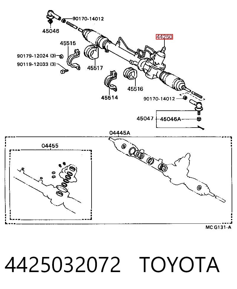Cremalheira da direção Toyota Camry preço, a partir de 636,60 USD