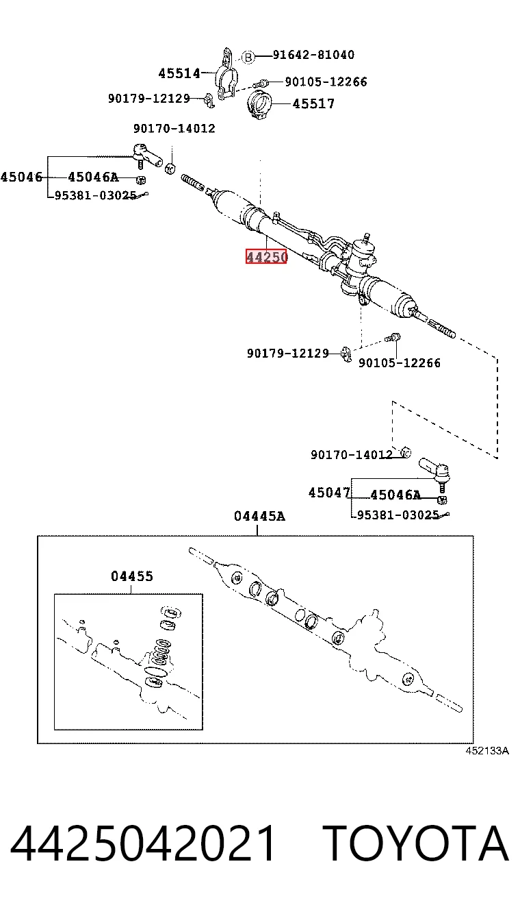 Cremalheira da direção para Toyota RAV4 I XA