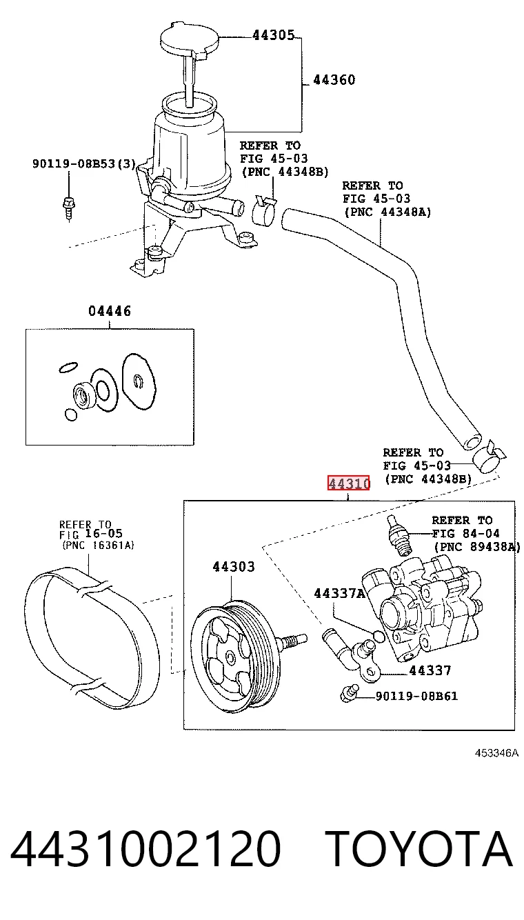 4431002120 Toyota Bomba da Direção hidrâulica assistida