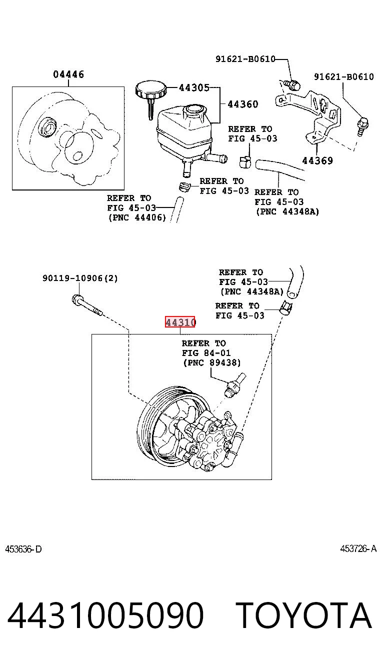 4431005090 Toyota Bomba da Direção hidrâulica assistida