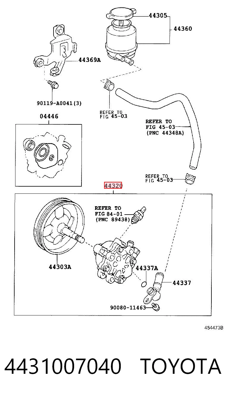 4431007040 Toyota Bomba da Direção hidrâulica assistida