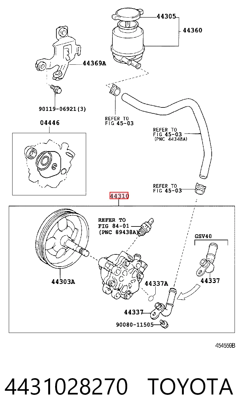 4431028270 Toyota Bomba da Direção hidrâulica assistida