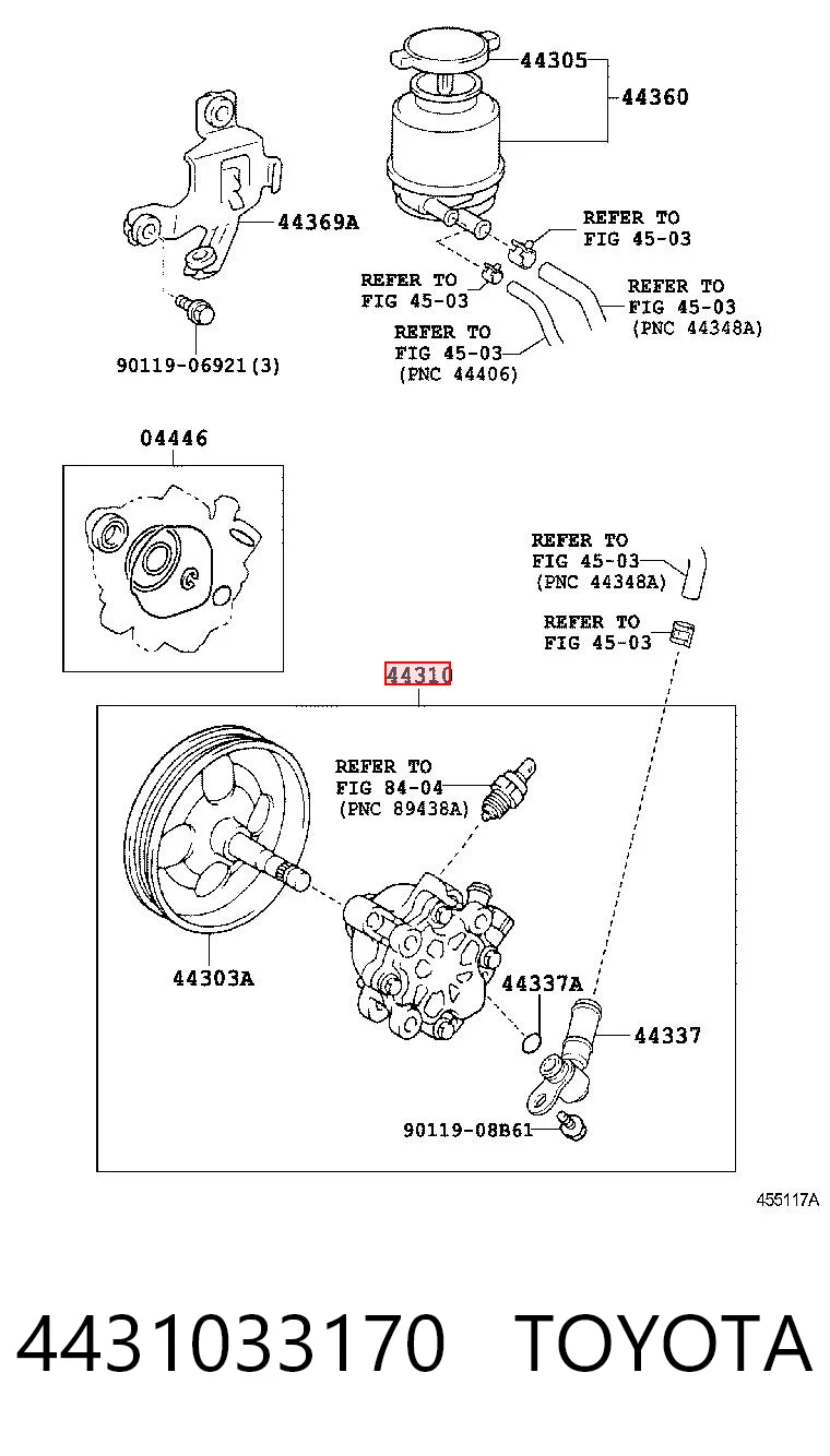 4431033170 Toyota Bomba da Direção hidrâulica assistida