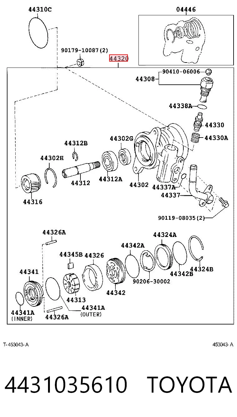  Bomba da Direção hidrâulica assistida Toyota Hilux pick-up (N) (1983 - 2005) 
