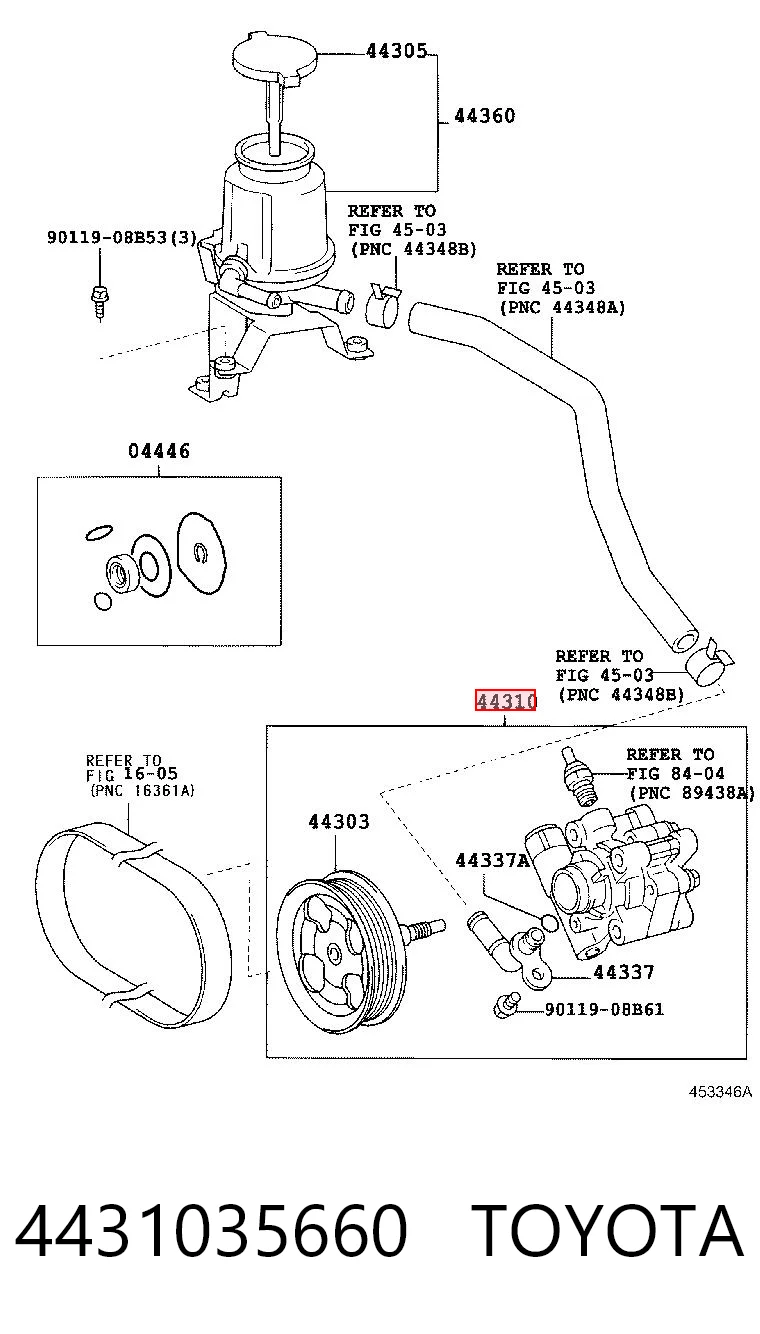 4431035660 Toyota Bomba da Direção hidrâulica assistida
