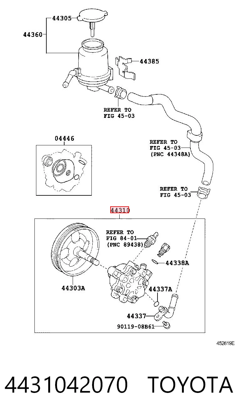 4431042070 Toyota Bomba da Direção hidrâulica assistida