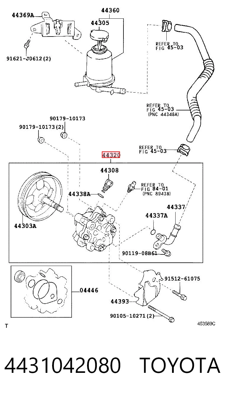 4431042080 Toyota Bomba da Direção hidrâulica assistida