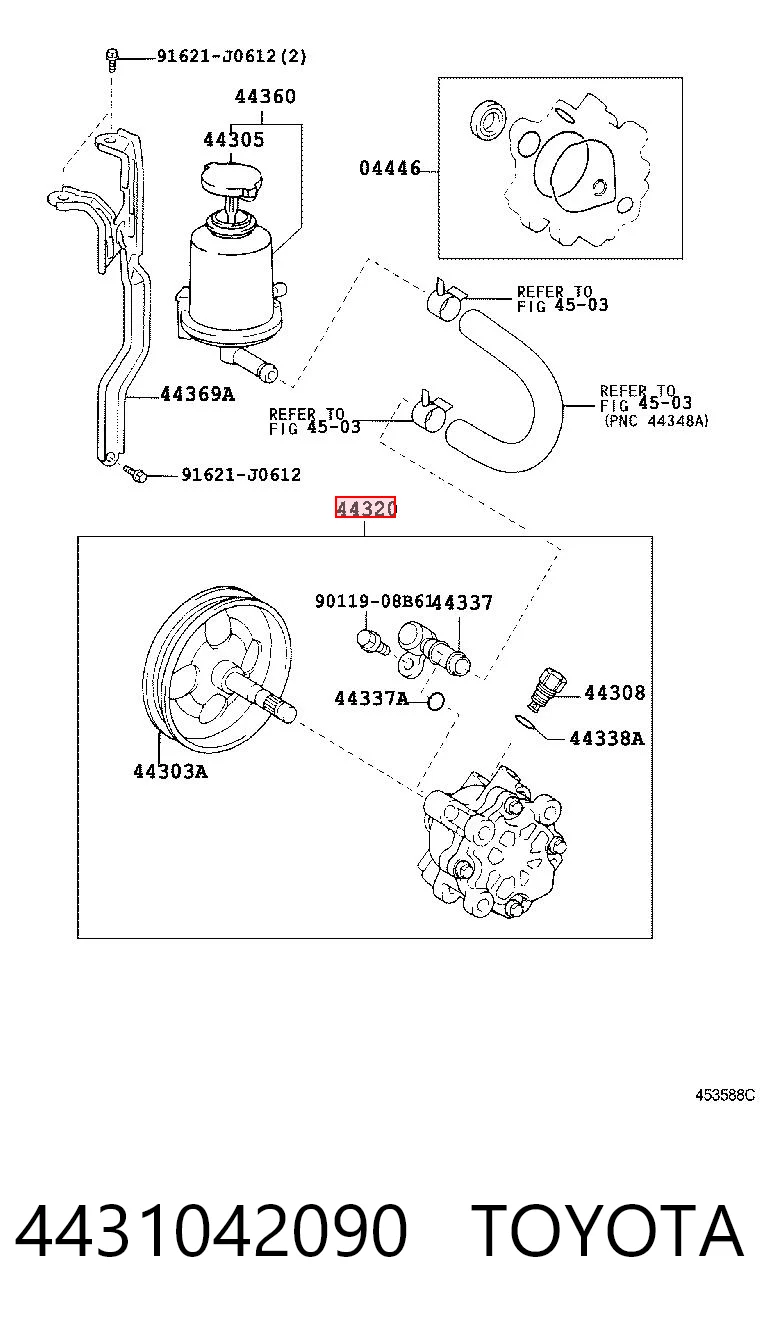 4431042090 Toyota Bomba da Direção hidrâulica assistida