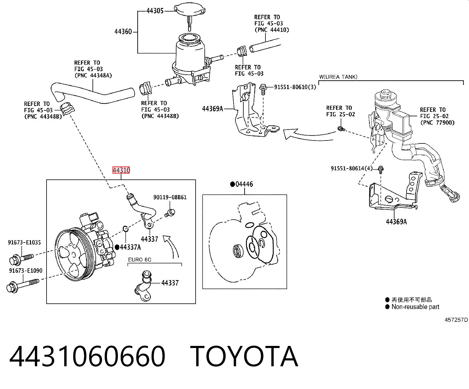 4431060660 Toyota Bomba da Direção hidrâulica assistida