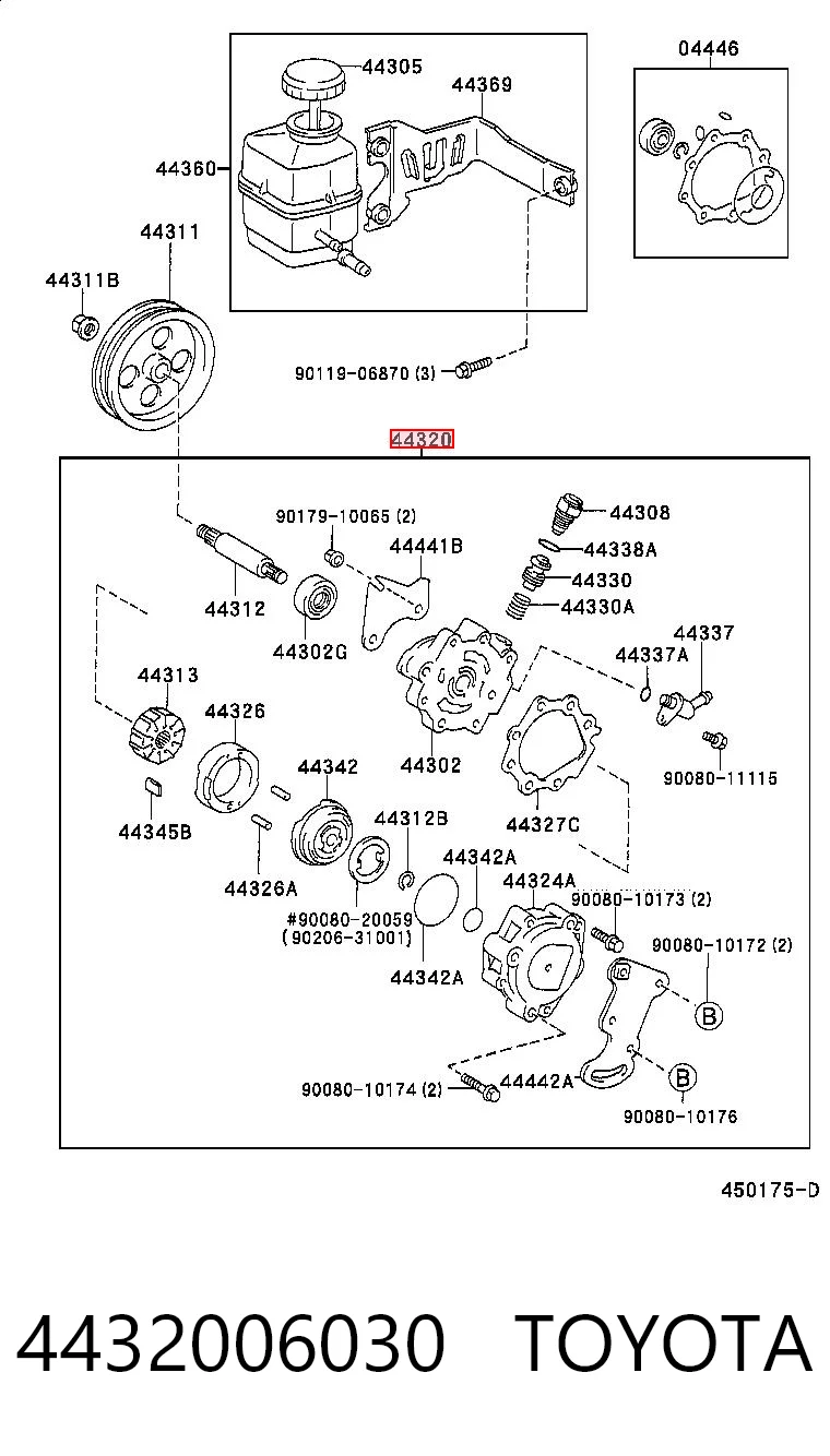 4432006030 Toyota Bomba da Direção hidrâulica assistida