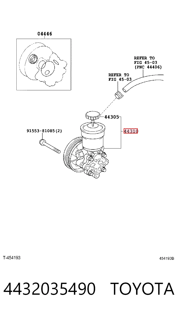 4432035490 Toyota Bomba da Direção hidrâulica assistida
