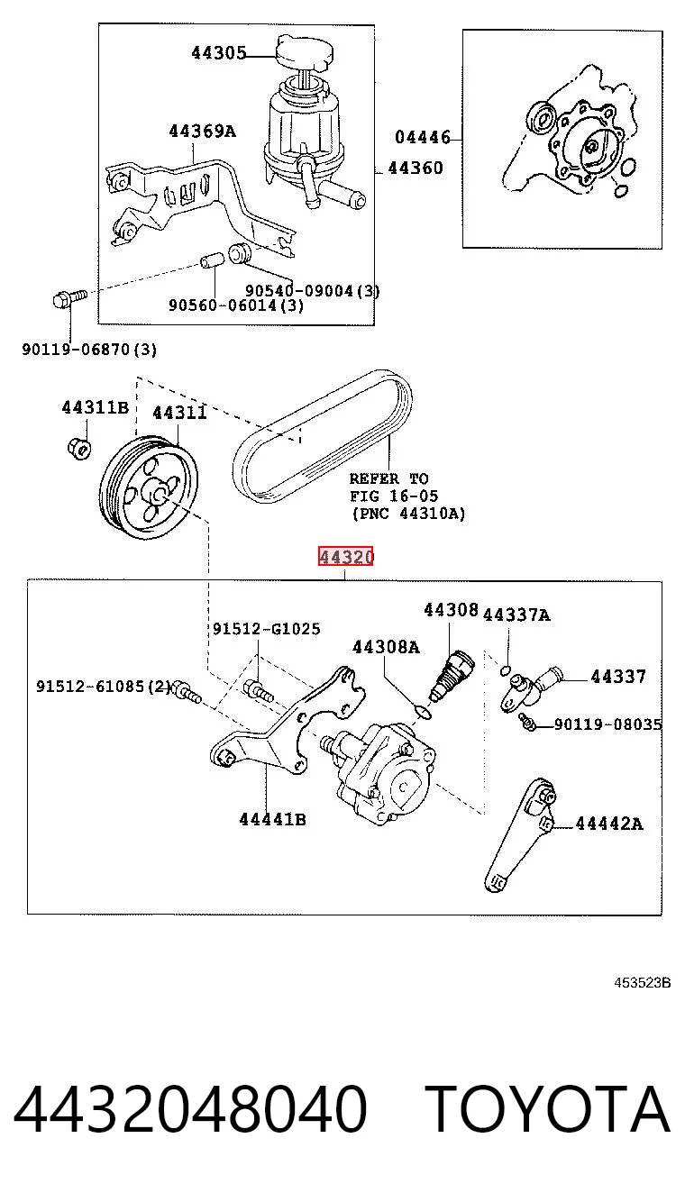  Bomba da Direção hidrâulica assistida Lexus RX 300/330/350/400H SUV (U3) (2003 - 2008) 300/330/350/400H