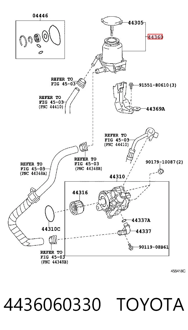Tanque de bomba da Direção hidrâulica assistida para Toyota Land Cruiser PRADO J150
