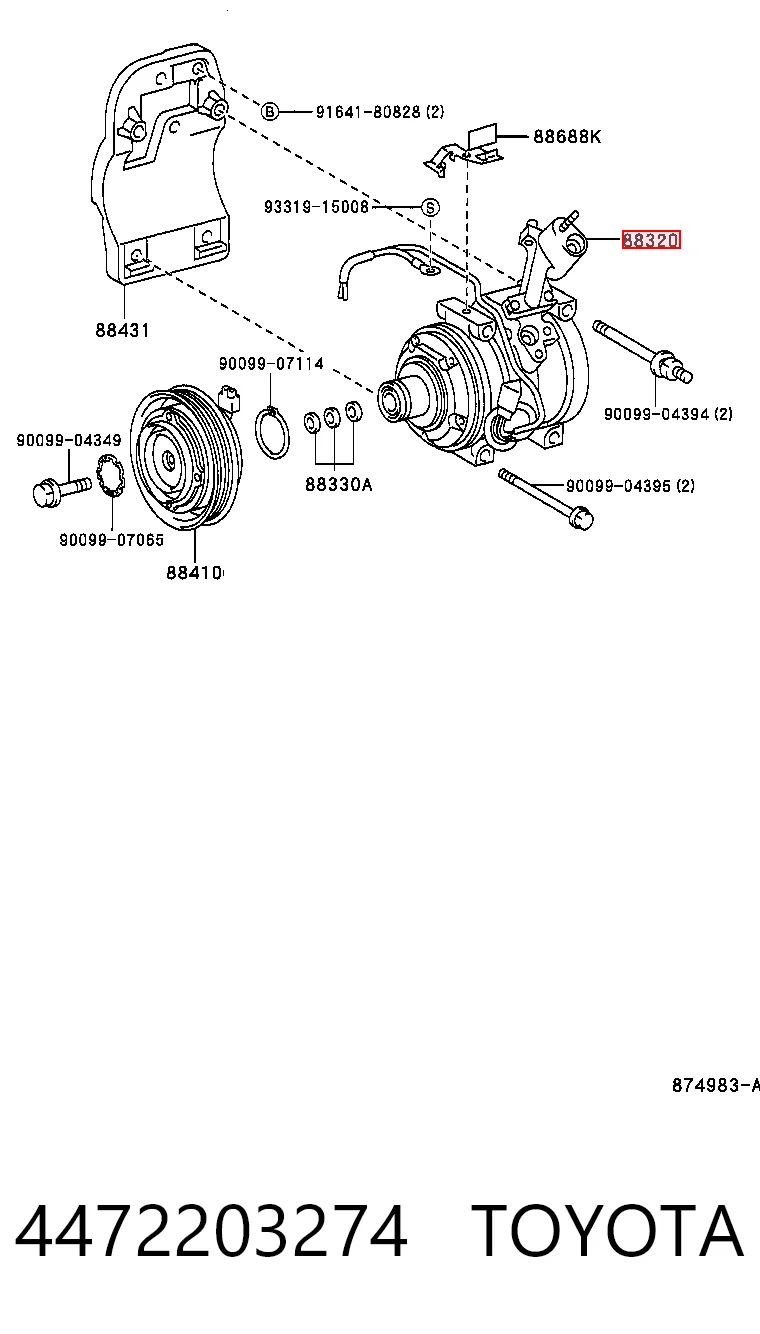 Compressor de aparelho de ar condicionado para Toyota Camry IV V20