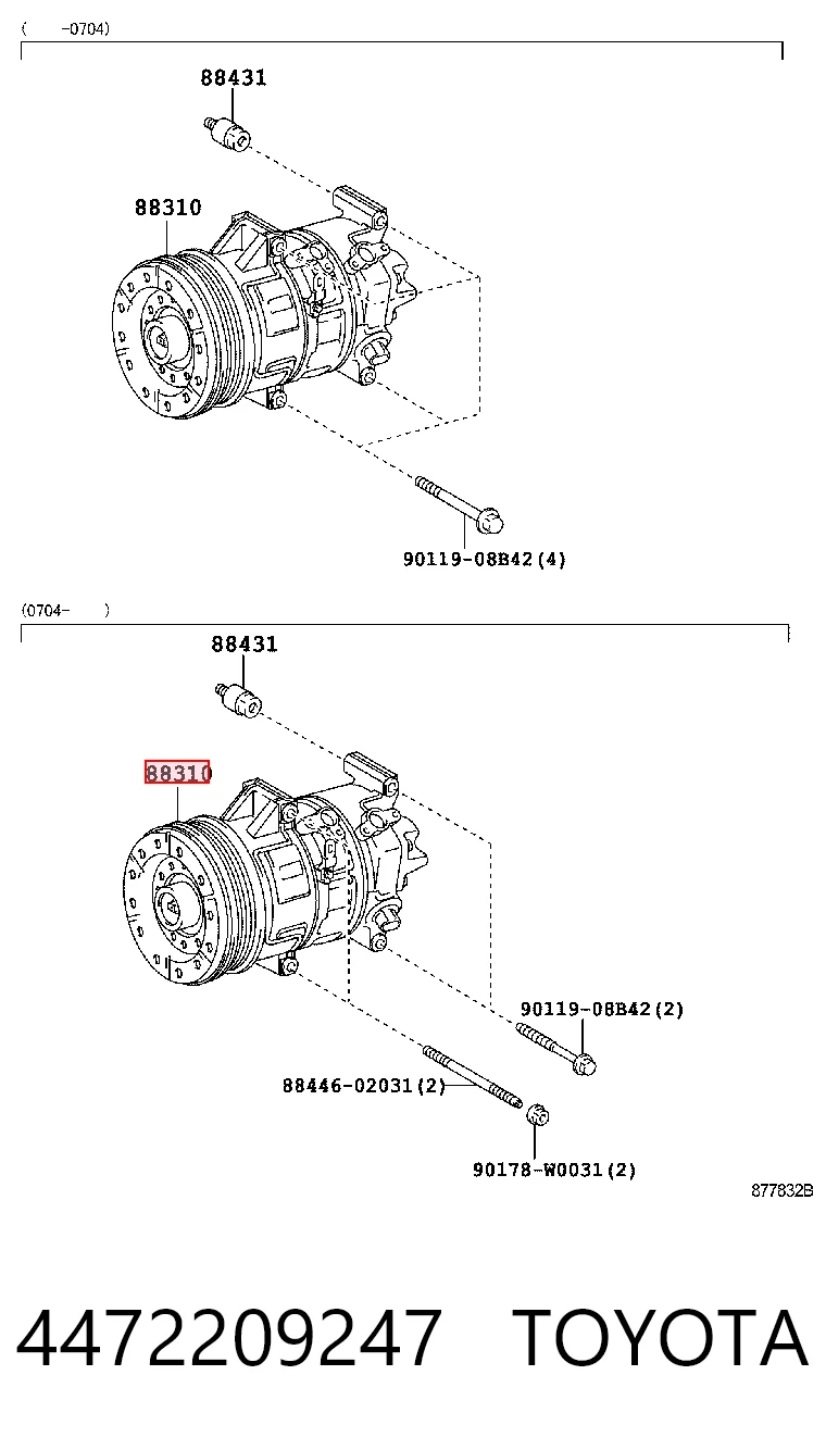 Compressor de aparelho de ar condicionado Toyota Corolla VERSO R10