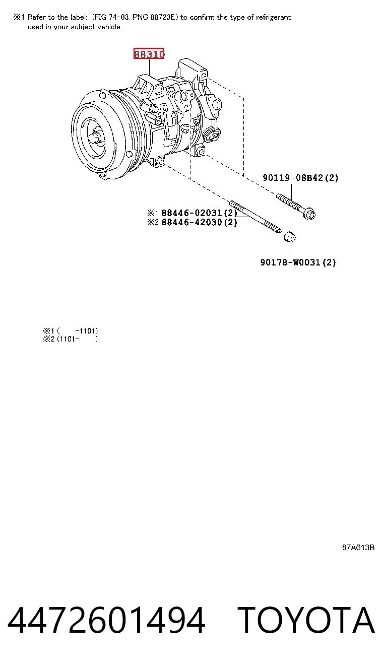 4472601494 Toyota Compressor de aparelho de ar condicionado