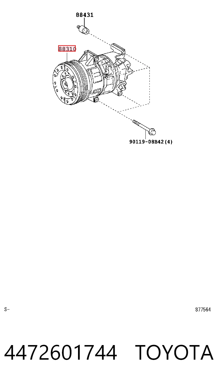 4472601744 Toyota Compressor de aparelho de ar condicionado