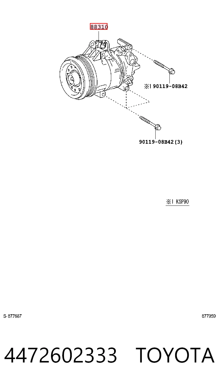 Compressor de aparelho de ar condicionado 883100D330 VAG