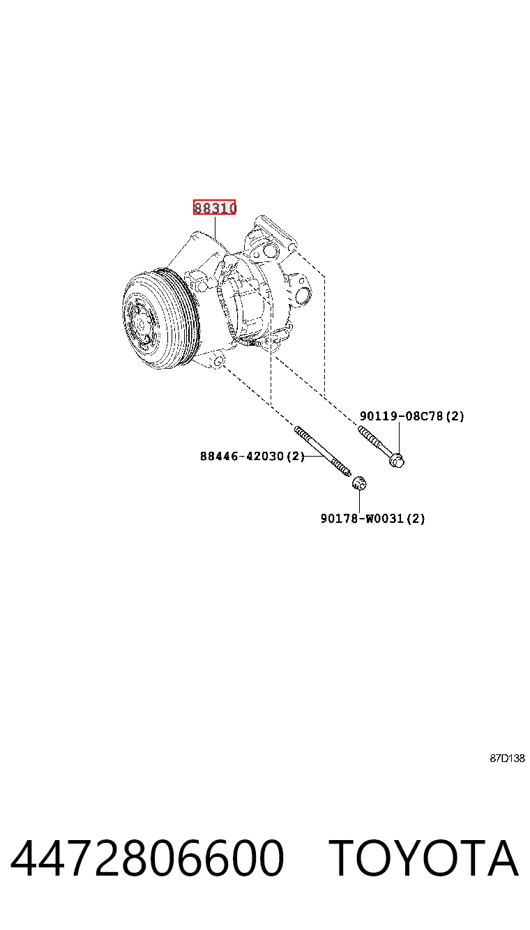 4472806600 Toyota Compressor de aparelho de ar condicionado