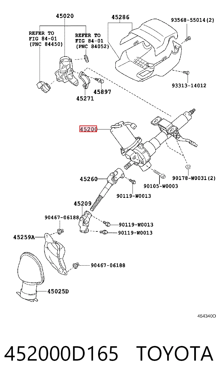 Coluna da direção para Toyota Yaris  SP90