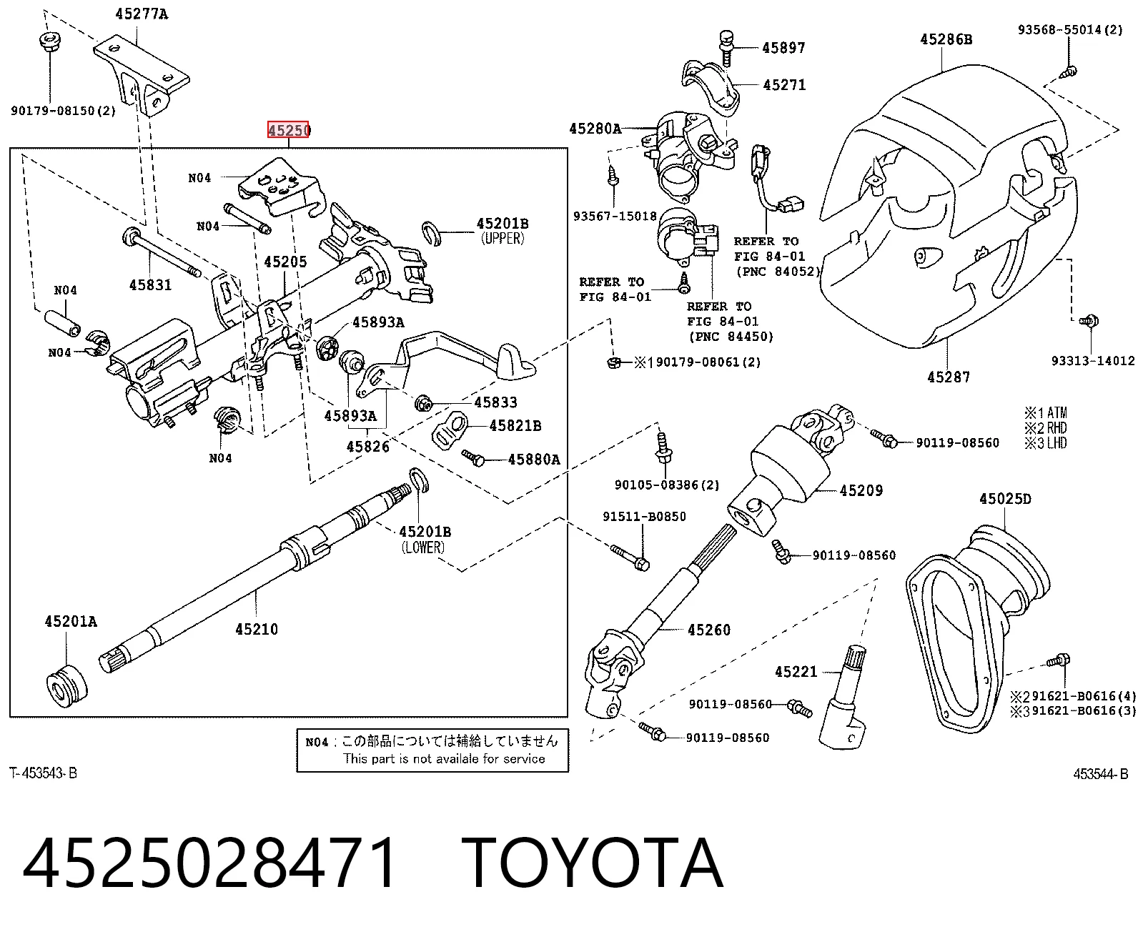 Coluna da direção Toyota Avensis  LCM ao melhor preço