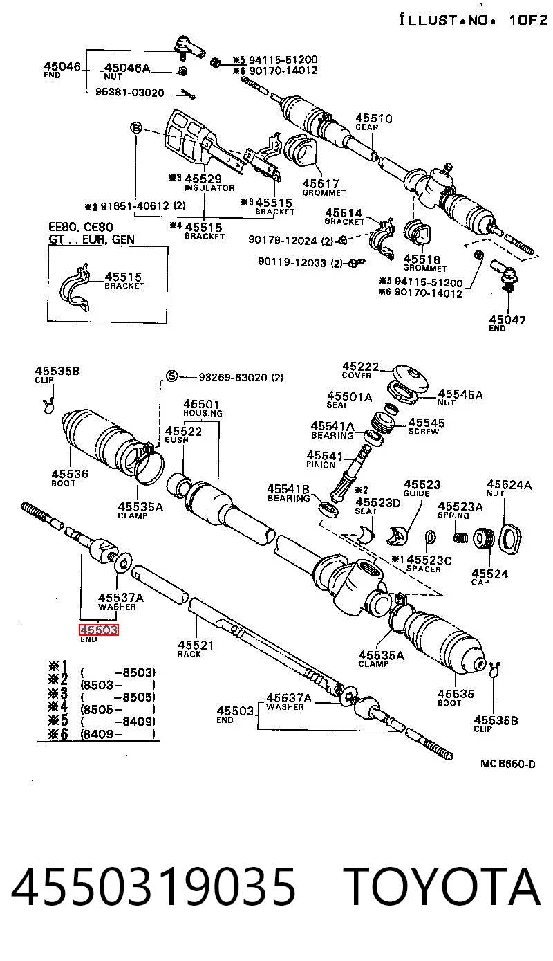 Tração de direção Toyota Corolla  E8