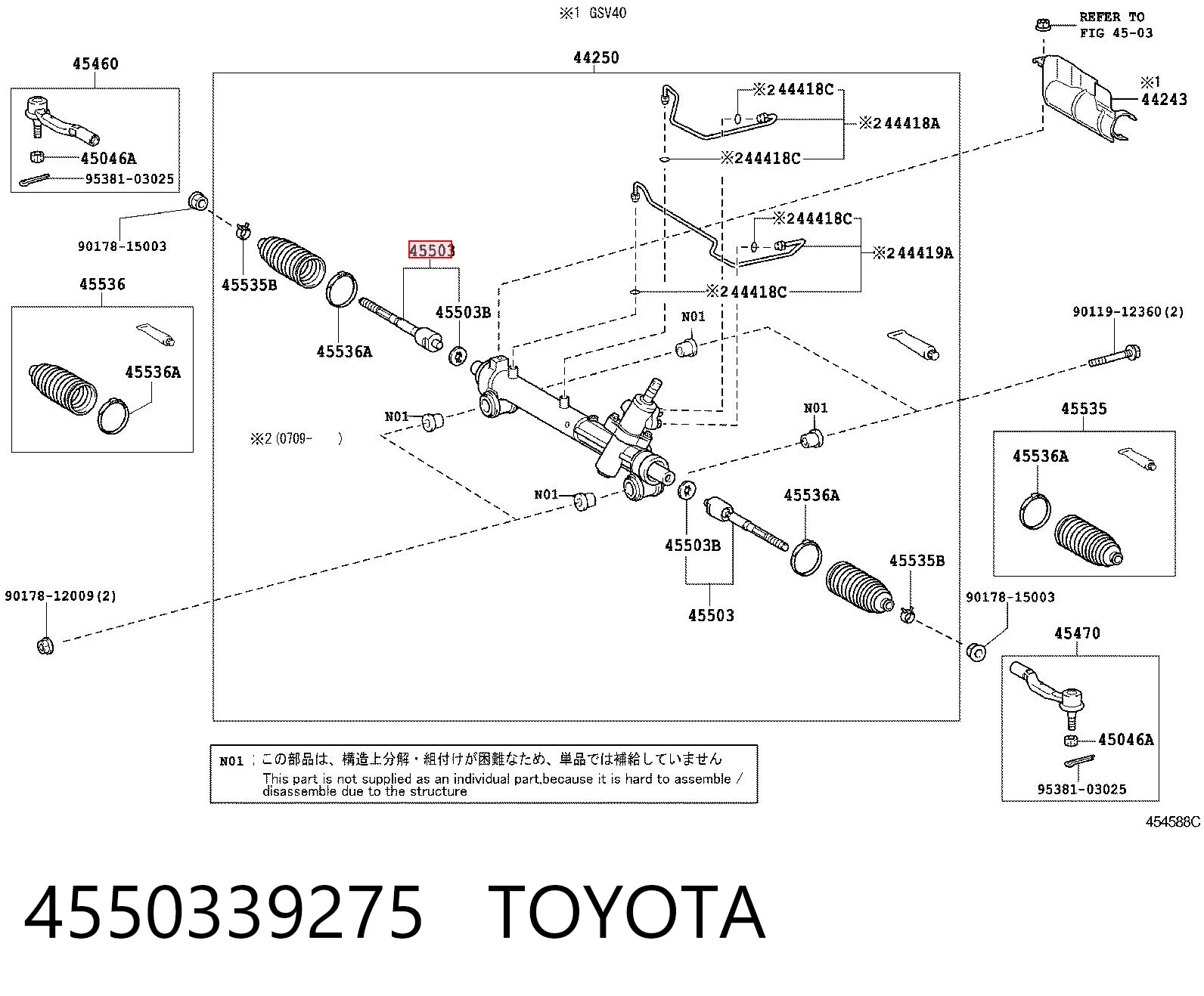4550339275 Toyota Tração de direção