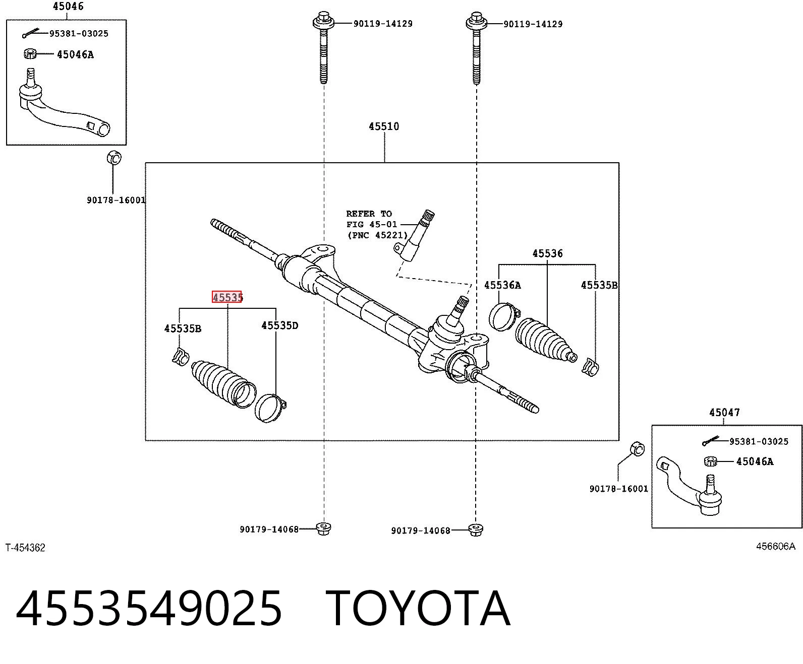 Compre Bota de proteção do mecanismo de direção (de cremalheira) Toyota RAV4 3