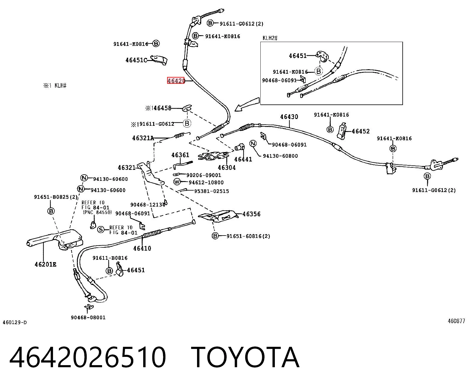 Cabo do freio de estacionamento traseiro direito Toyota Hiace IV H1, H2 ao melhor preço