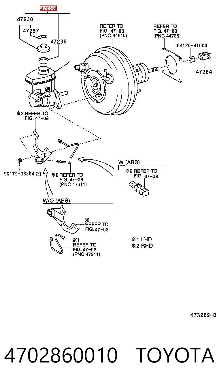  Cilindro mestre do freio Toyota Land Cruiser PRADO ASIA SUV (J12) (2002 - 2010) PRADO ASIA