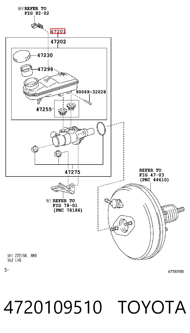  Cilindro mestre do freio Toyota Auris UKP hatchback (E15) (2007 - 2013) UKP
