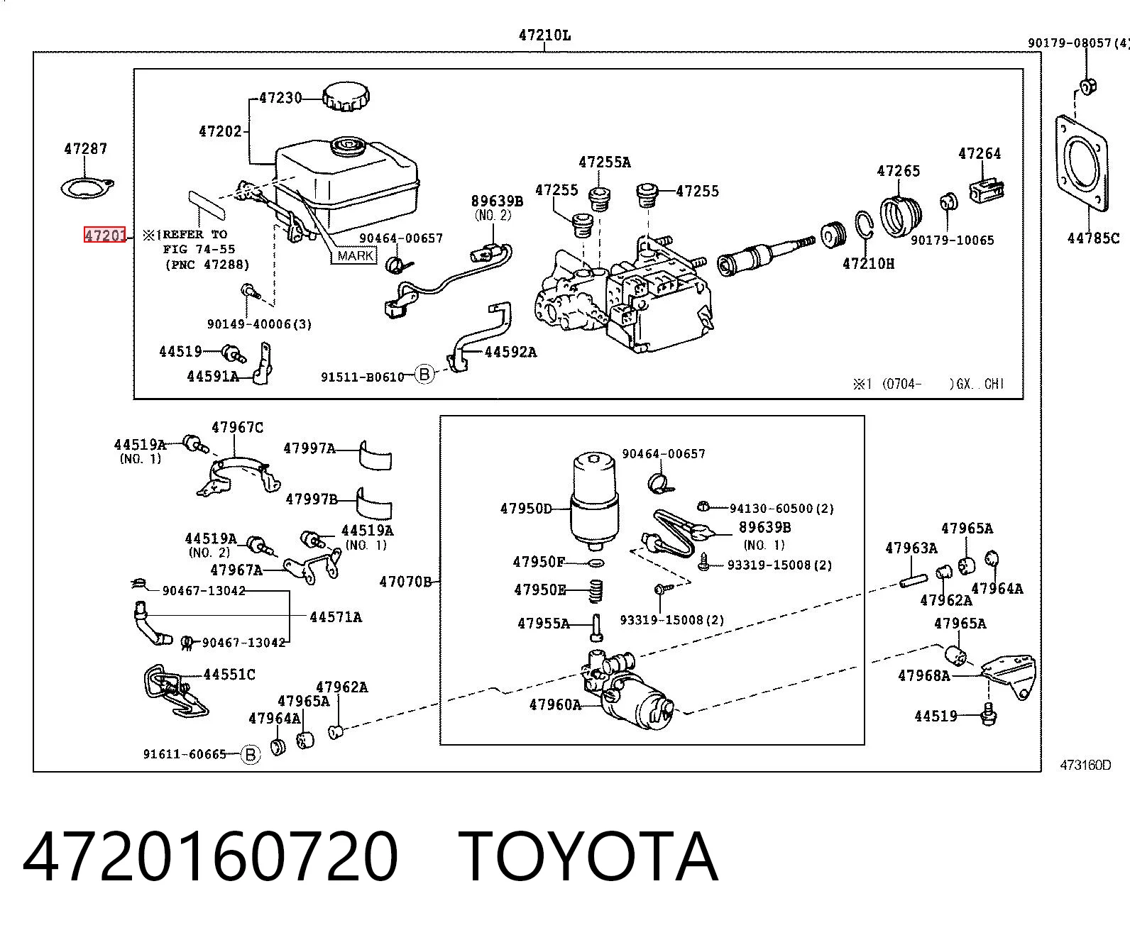Cilindro mestre do freio para Toyota Land Cruiser J10