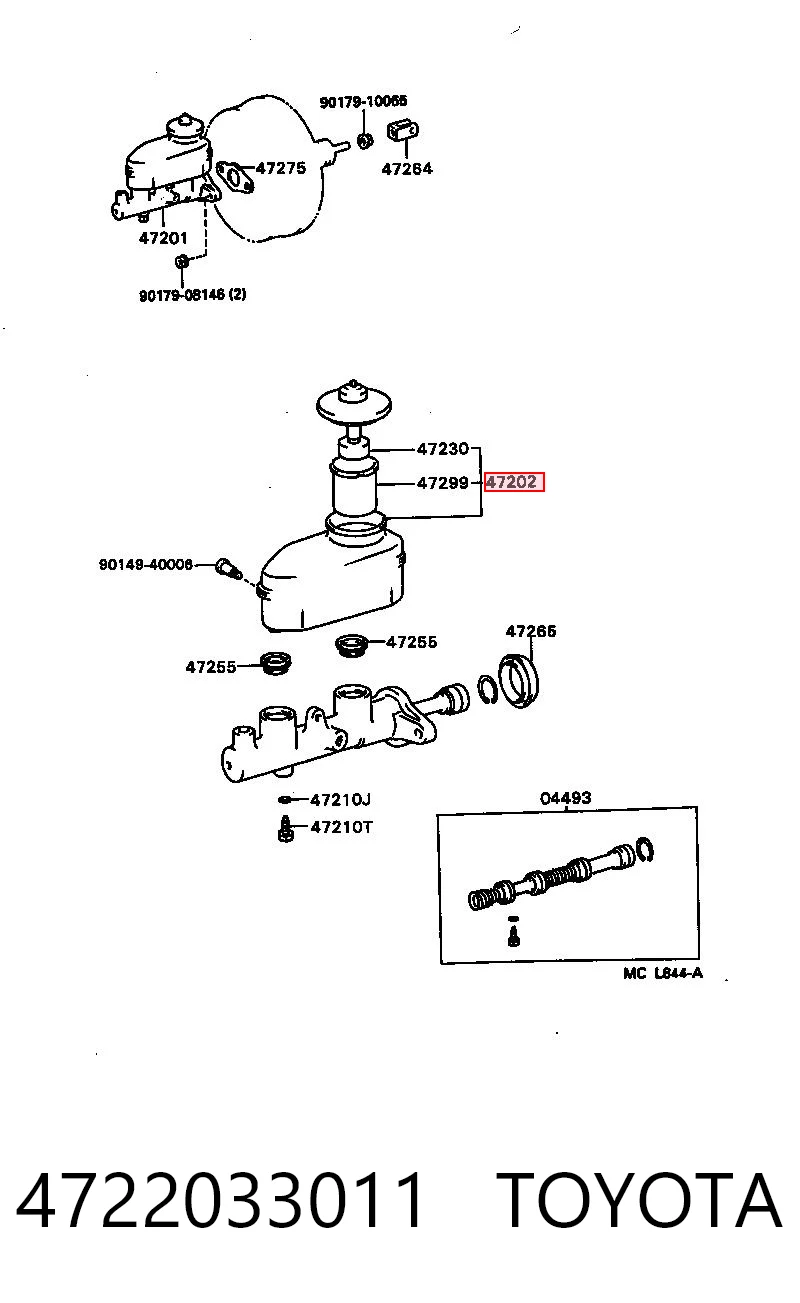 Tanque de cilindro mestre do freio (de fluido de freio) Toyota Camry  V10 ao melhor preço