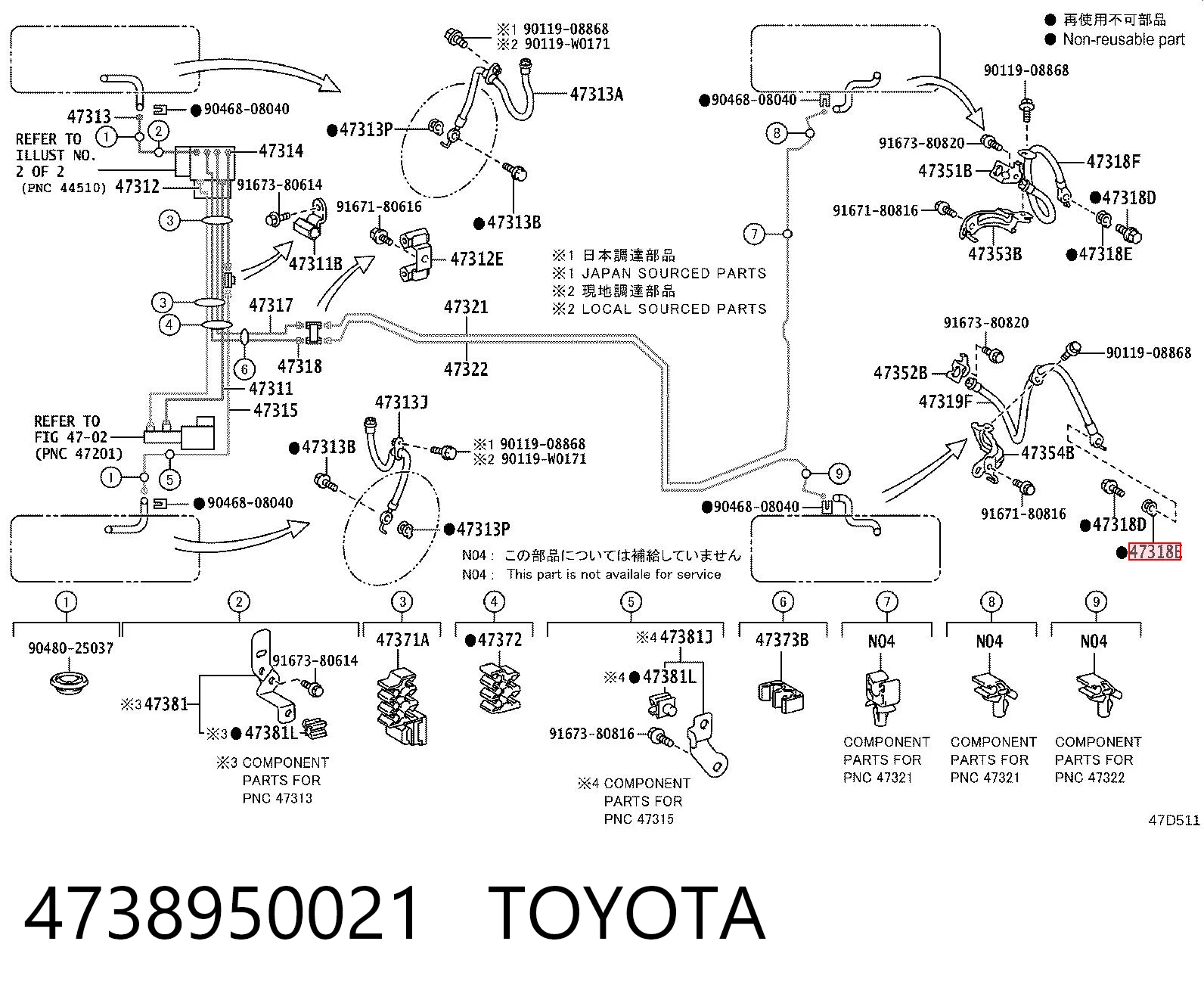 4738950021 Toyota