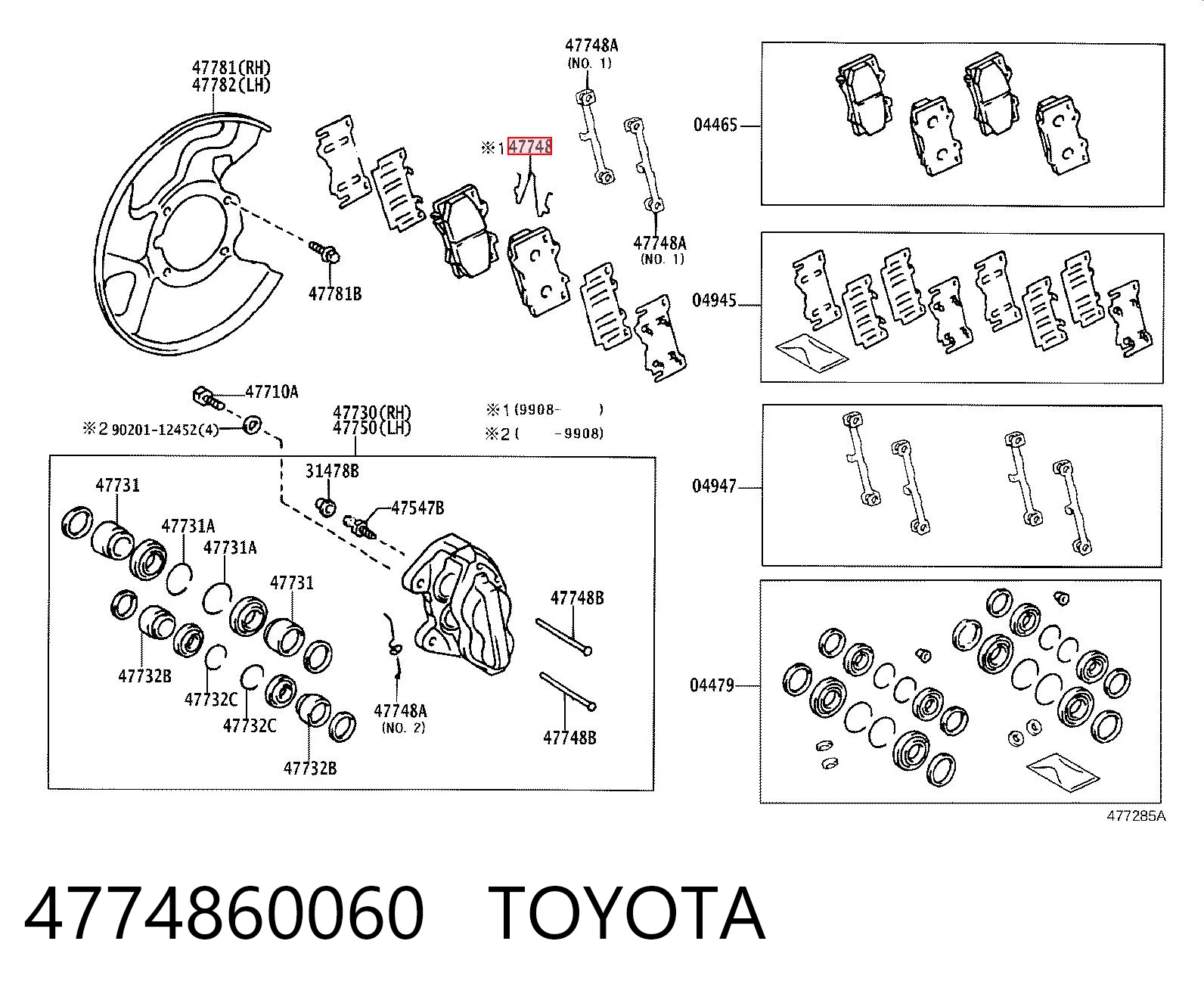 Kit de molas de fixação de sapatas de disco dianteiras Toyota Land Cruiser  J10 ao melhor preço