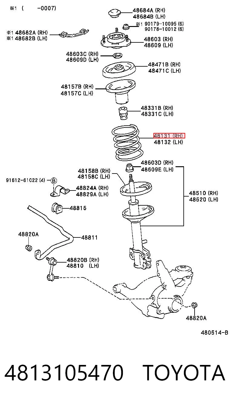 Mola dianteira para Toyota Avensis T22