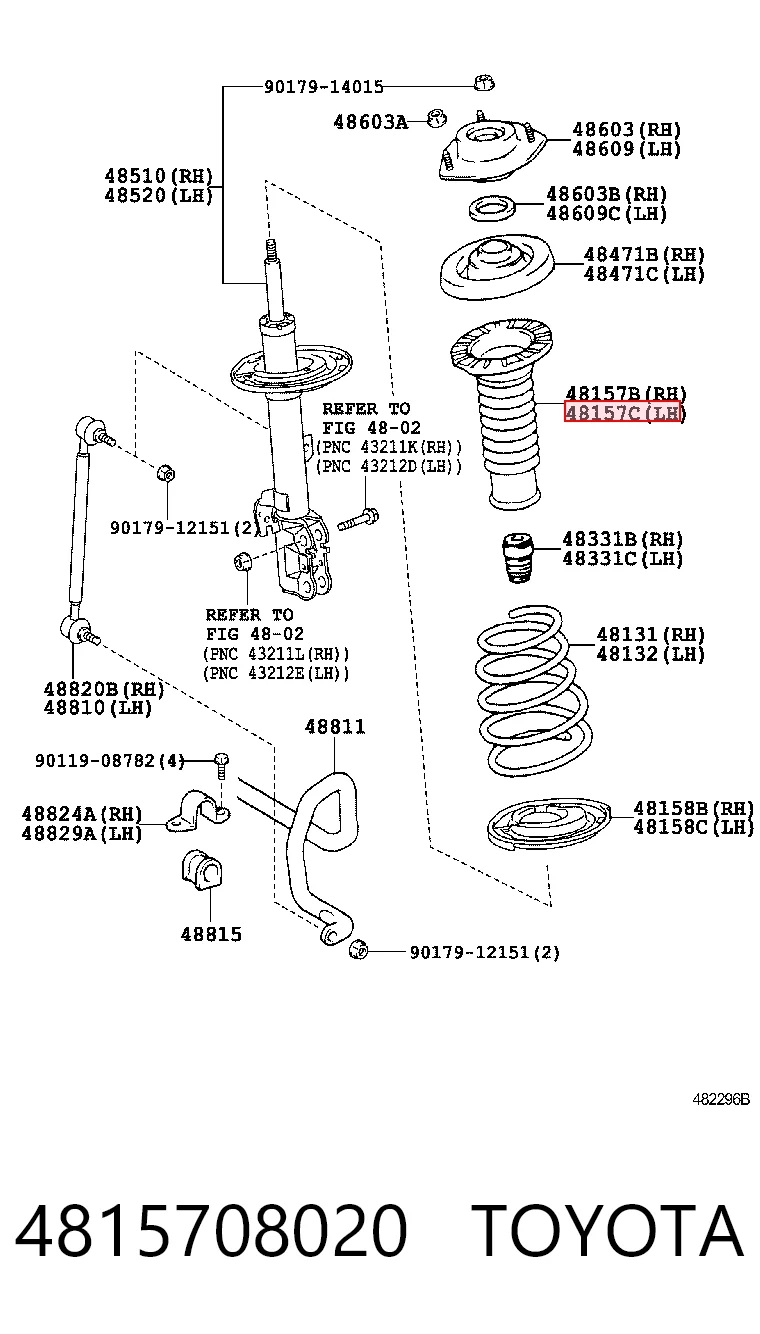 4815708020 Toyota Bota de proteção de amortecedor dianteiro