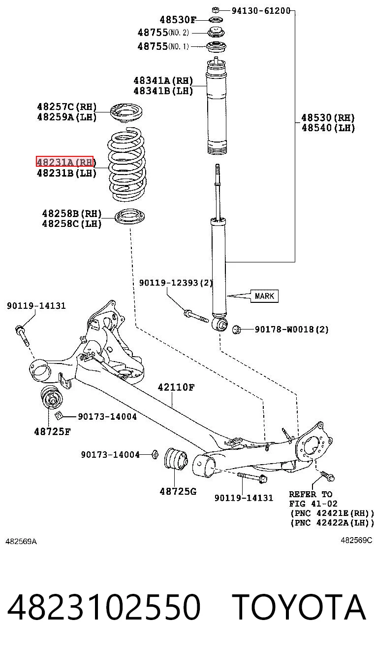 Mola traseira para Toyota Auris UKP E15