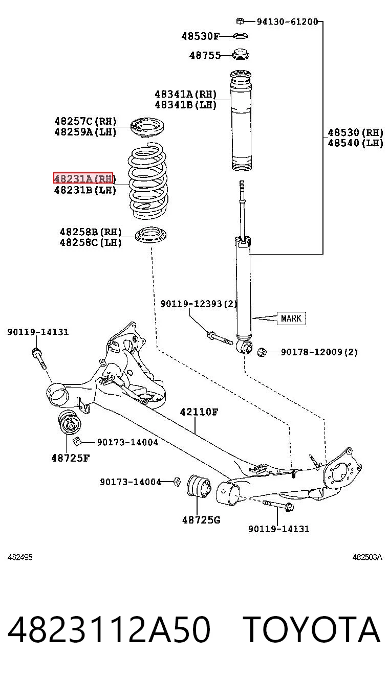 Mola traseira Toyota Auris UKP hatchback (E15) (2007 - 2013) UKP