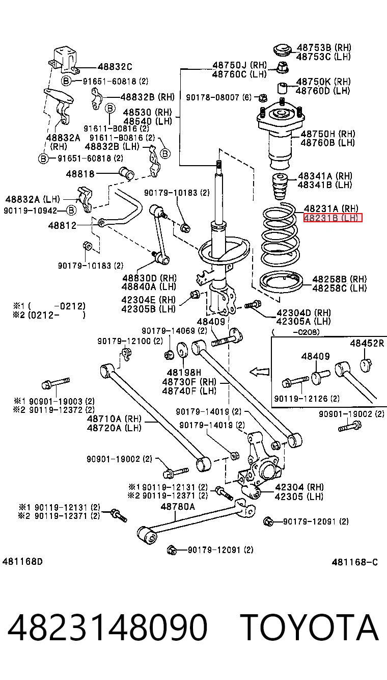 Mola traseira para Lexus RX 300 MCU15
