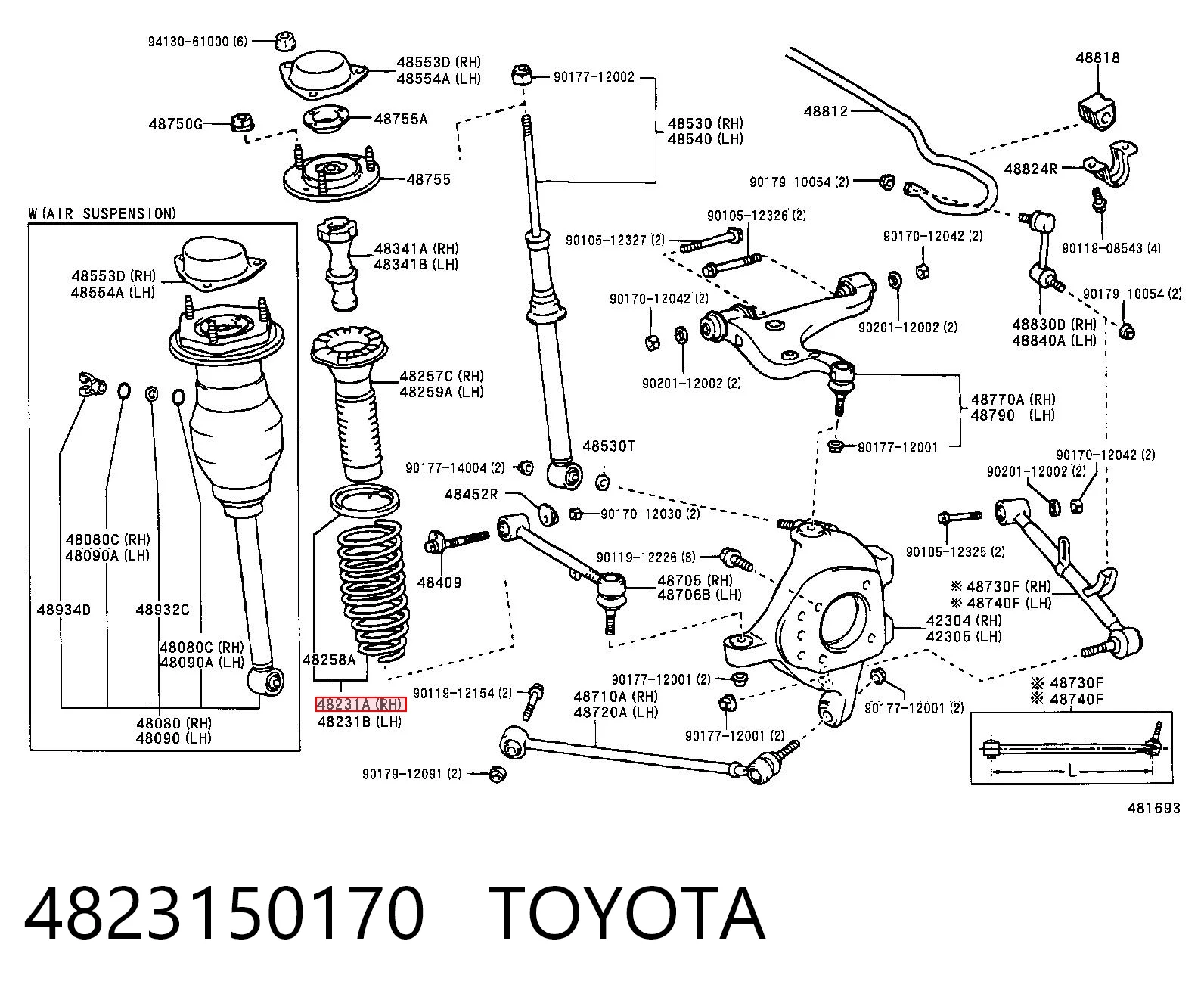 Mola traseira para Lexus LS UCF30
