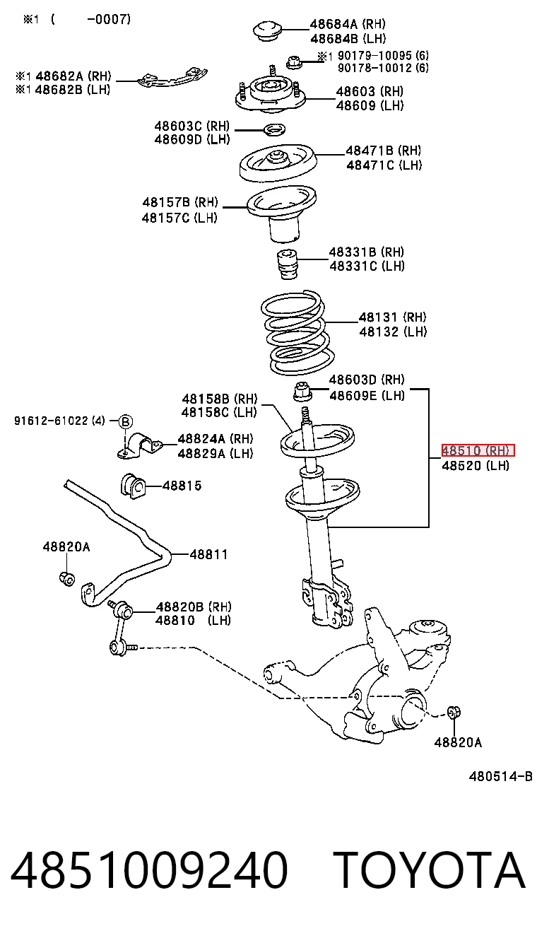  Amortecedor dianteiro Toyota Avensis I sedan (T22) (1997 - 2003) I