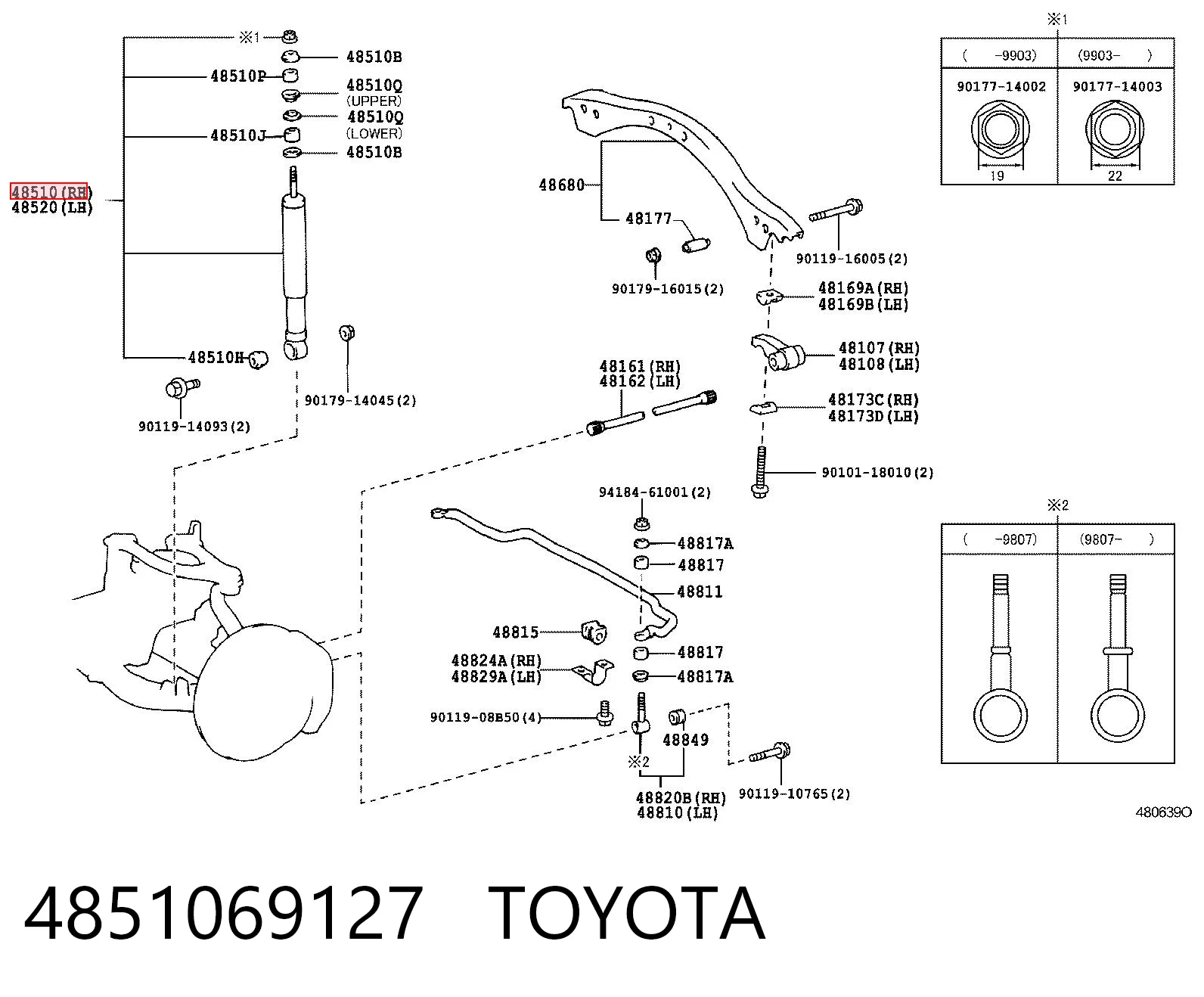 4851069127 Toyota Amortecedor dianteiro