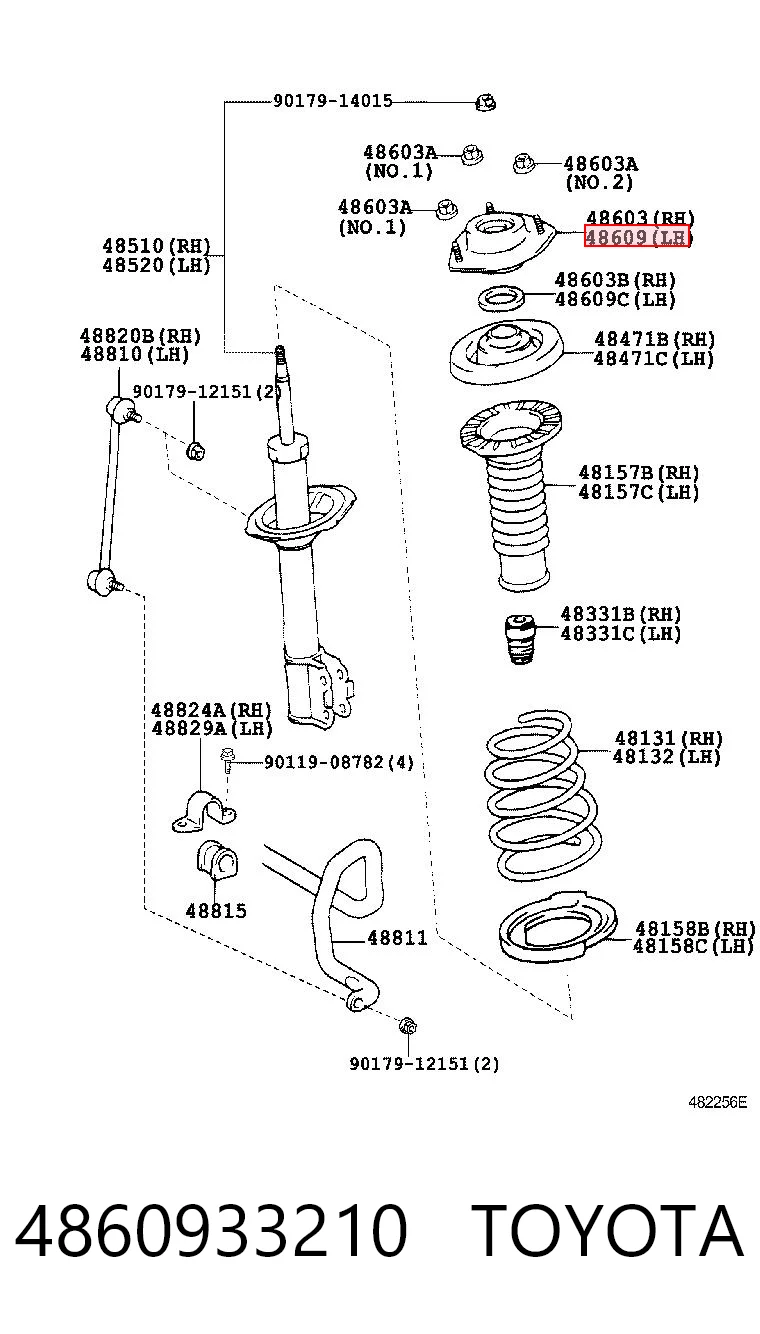4860933210 Toyota Suporte de amortecedor dianteiro